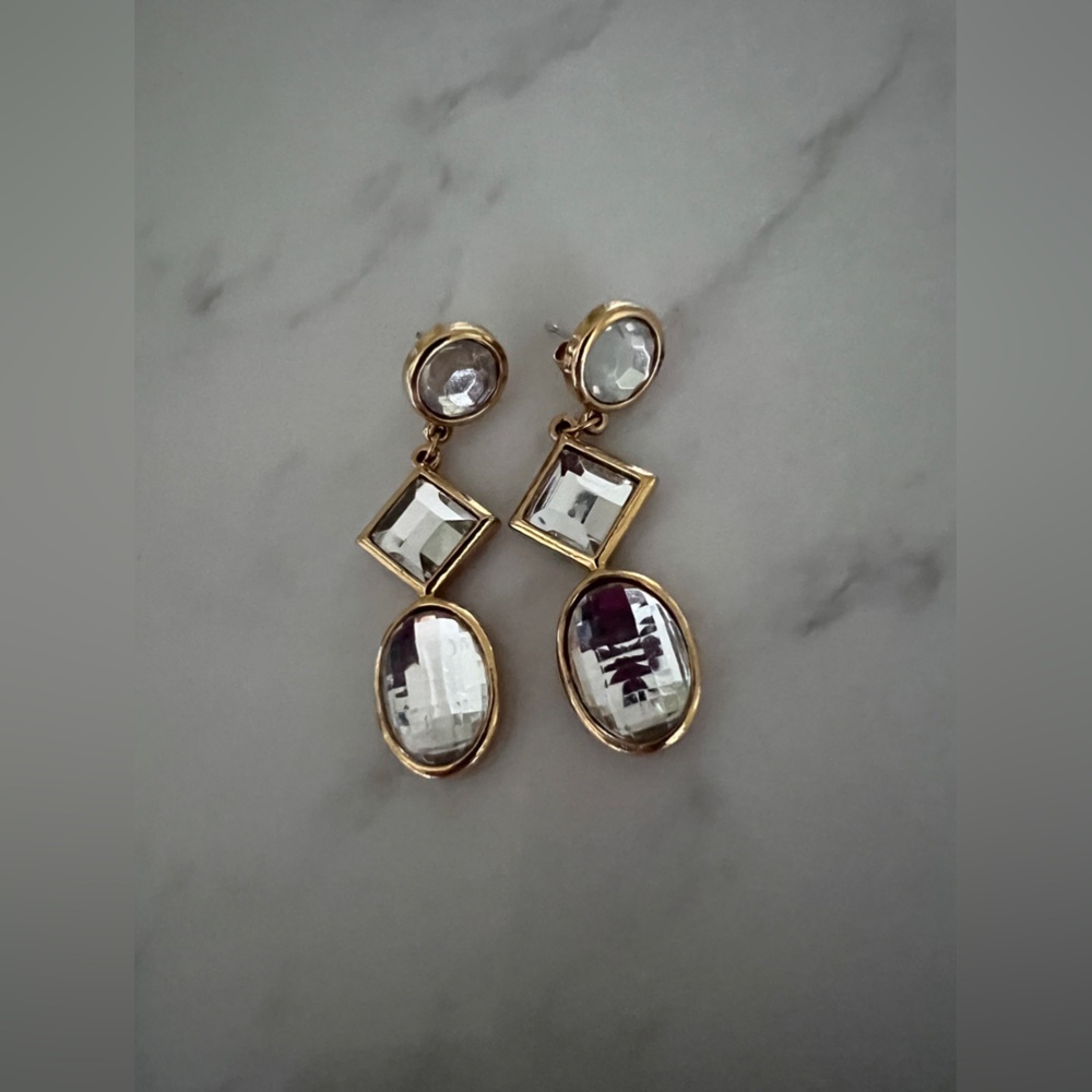 Crystal earrings in gold plate